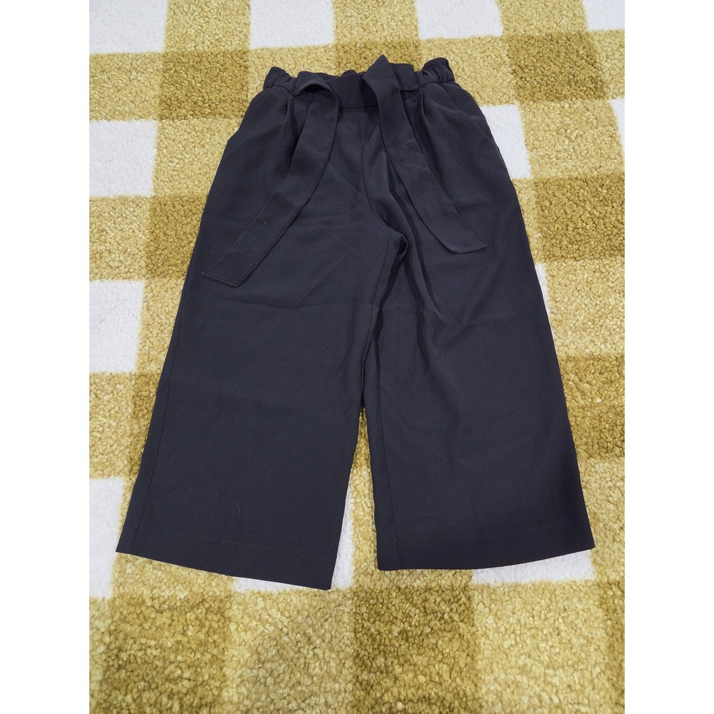Lululemon Noir Crop Wide Leg Tie Waist Pants Black Size 6 Culottes